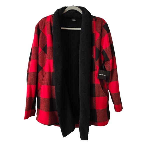 NWT Eddie Bauer Snow Lodge Faux Shearling-Lined Wrap Jacket Size S Small - Picture 1 of 13